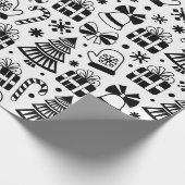 Monochrome Weihnachten Geschenkpapier (Ecke)