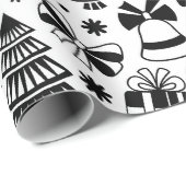 Monochrome Weihnachten Geschenkpapier (Rolleneckpunkt)