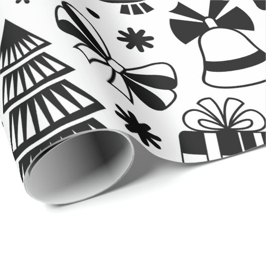 Monochrome Weihnachten Geschenkpapier (Rolleneckpunkt)