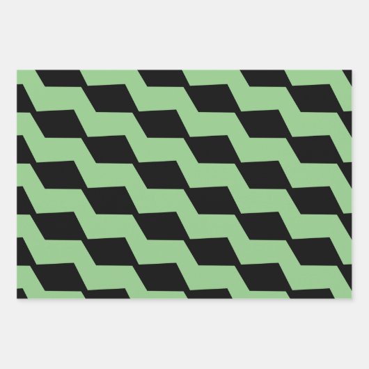 Monochrome Weihnachtsformen Schwarz-weiß Geschenkpapier Set (Vorderseite 3)