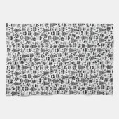 Monochrome Weihnachtsgestaltung Geschirrtuch (Horizontal)