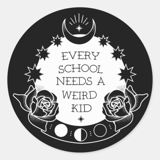 Monochrome Weird Kid Slogan Tattoo Stickers (Vorderseite)
