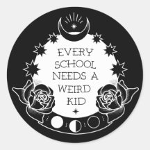 Monochrome Weird Kid Slogan Tattoo Stickers