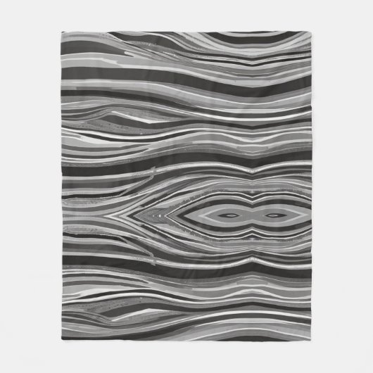Monochrome Wellen Fleecedecke (Vorderseite)