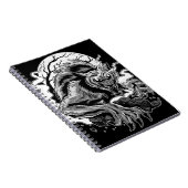 Monochrome Werewolf Moon Notizblock (Rechte Seite)