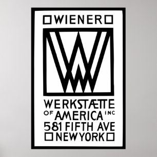 Monochrome Wiener Werkstaette of America Poster