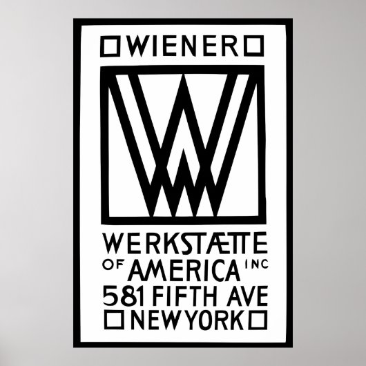Monochrome Wiener Werkstaette of America Poster (Vorne)