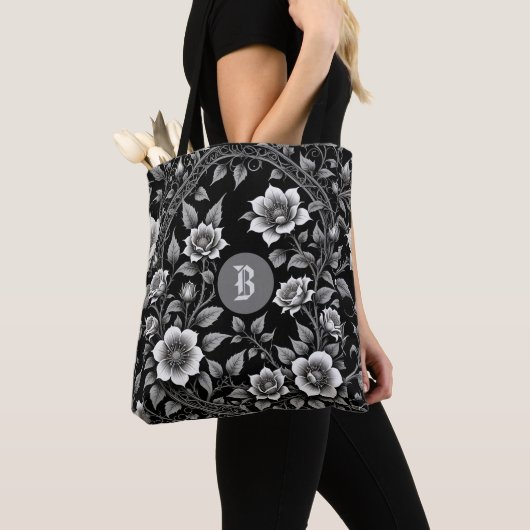 Monochrome Wild Rose Tasche (Von Nahem)
