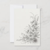 Monochrome Wildblumen-Hochzeit - Save The Date (Rückseite)