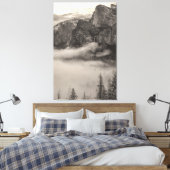 Monochrome Yosemite-Berglandschaft mit Nebel Leinwanddruck (Insitu (Schlafzimmer))