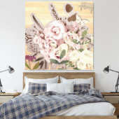 Monochromer Blumenhintergrund Leinwanddruck (Insitu (Schlafzimmer))