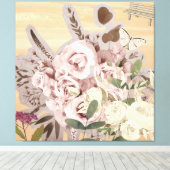 Monochromer Blumenhintergrund Leinwanddruck (Insitu (Holzboden))