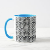 Monochromes abstraktes geometrisches Muster 1279 Tasse (Links)