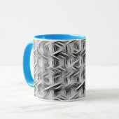 Monochromes abstraktes geometrisches Muster 1279 Tasse (Vorderseite Links)
