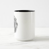 Monochromes abstraktes Pinselstrich-Monogramm Tasse (Zentrum)