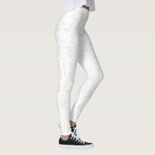 Monochromes Blumenmuster – Elegante nahtlose Kunst Leggings