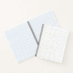 Monochromes Blumenmuster – Elegante nahtlose Kunst Notizblock