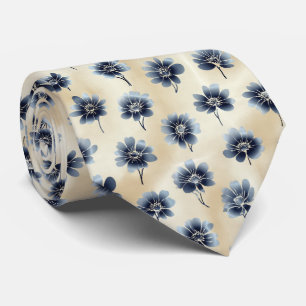 Monochromes Blumenmuster mit Farbverlauf Krawatte