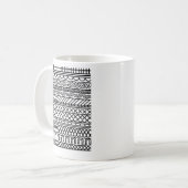 Monochromes Boho-Strickmuster | Tribal Geometrisch Kaffeetasse (Vorderseite Links)