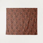 Monochromes braunes Ethnomuster in Beige. Wandteppich (Vorderseite (Horizontal))