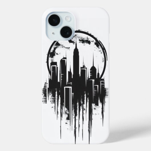 Monochromes Citycape-Logo Case-Mate iPhone Hülle (Rückseite)