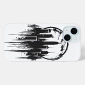 Monochromes Citycape-Logo Case-Mate iPhone Hülle (Rückseite (Horizontal))