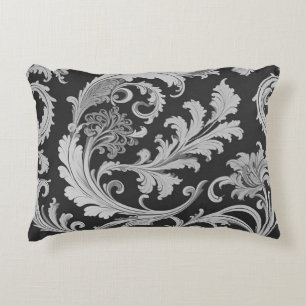Monochromes Fleur Antik-Muster  Dekokissen