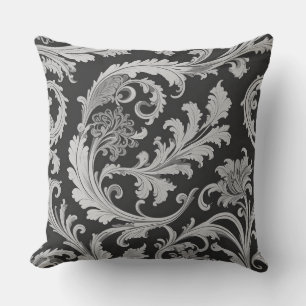 Monochromes Fleur Antique-Muster Kissen