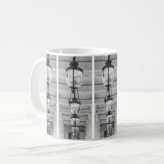 Monochromes Gedankenmuster Kaffeetasse (Vorderseite Links)