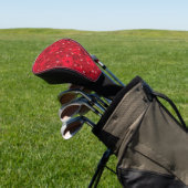 Monochromes hellrotes Retro-Blumenmuster. Golf Headcover (In SItu)