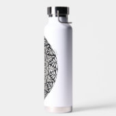 monochromes Mandala-Design auf Wasserflasche Trinkflasche (Links)