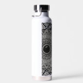 monochromes Mandala-Design auf Wasserflasche Trinkflasche (Rechts)