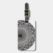 Monochromes Mandala-Design-Gepäckanhänger Gepäckanhänger (Vorderseite vertikal)