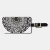 Monochromes Mandala-Design-Gepäckanhänger Gepäckanhänger (Vorderseite horizontal)
