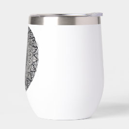 Monochromes Mandala-Design-Wasserflasche