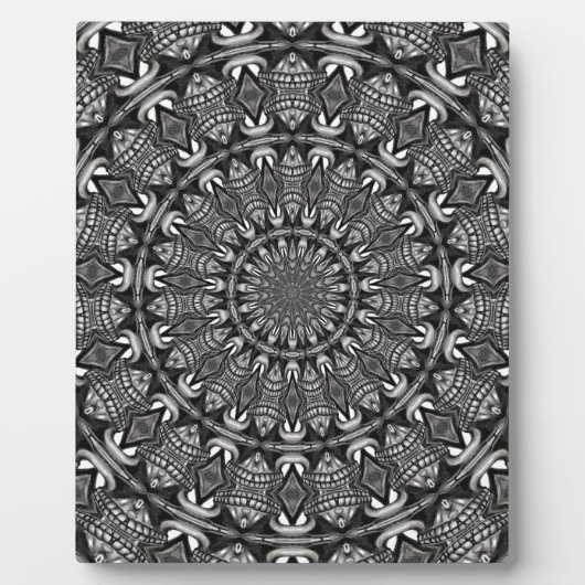 Monochromes Mandala Fotoplatte (Vorderseite)