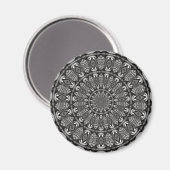 Monochromes Mandala Magnet (Vorderseite/Rückseite)