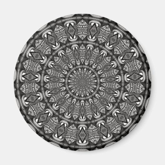 Monochromes Mandala Magnet (Vorne)