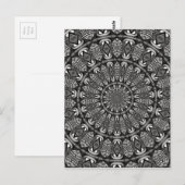 Monochromes Mandala Postkarte (Vorne/Hinten)