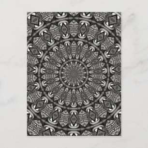 Monochromes Mandala Postkarte
