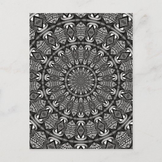 Monochromes Mandala Postkarte (Vorderseite)