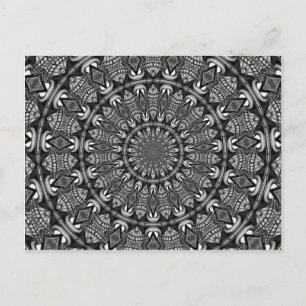 Monochromes Mandala Postkarte