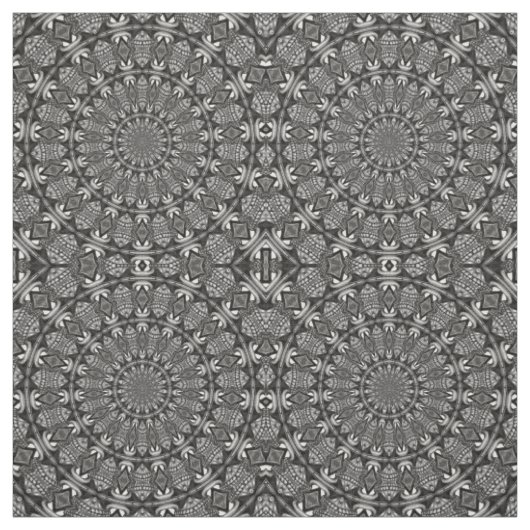 Monochromes Mandala Stoff (Muster)