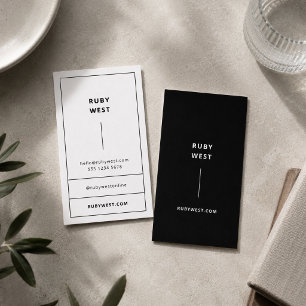 Monochromes modernes minimalistisches Schwarz und Visitenkarte