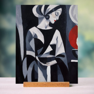 Monochromes mystisches Frauenporträt Acrylblock S Acrylschild