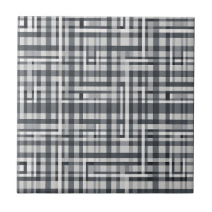 Monochromes Pixel-Check-Muster Fliese