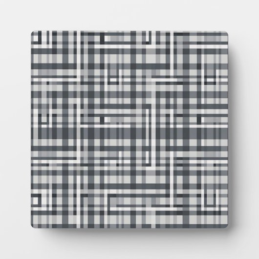 Monochromes Pixel-Check-Muster Fotoplatte (Vorderseite)