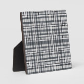 Monochromes Pixel-Check-Muster Fotoplatte (Vorderseite)
