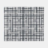 Monochromes Pixel-Kontrollgeometrisches Muster Fleecedecke (Vorderseite (Horizontal))