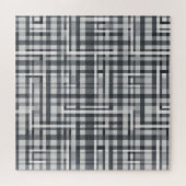 Monochromes Pixel-Kontrollgeometrisches Muster Puzzle (Horizontal)